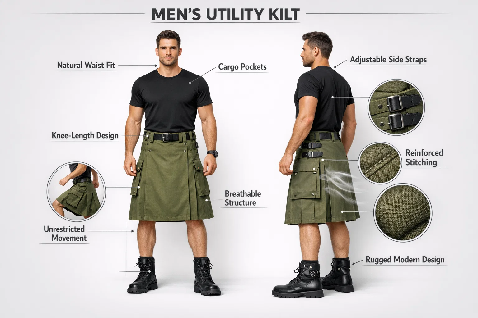 Finest Men’s Utility Kilt